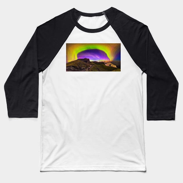 Aurora borealis, Iceland (C024/8602) Baseball T-Shirt by SciencePhoto